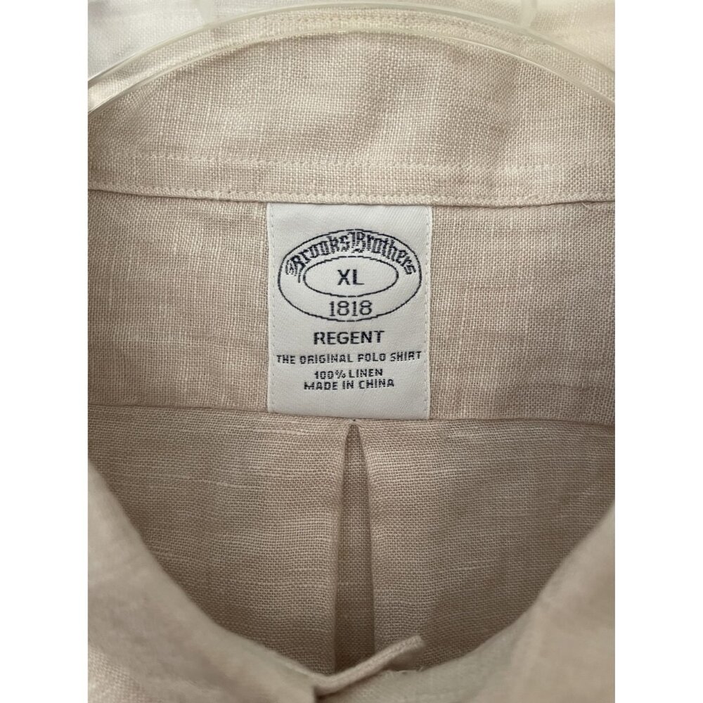 Brooks Brothers 1818 Regent LINEN XL The Original Polo Shirt Button Down - Picture 3 of 7